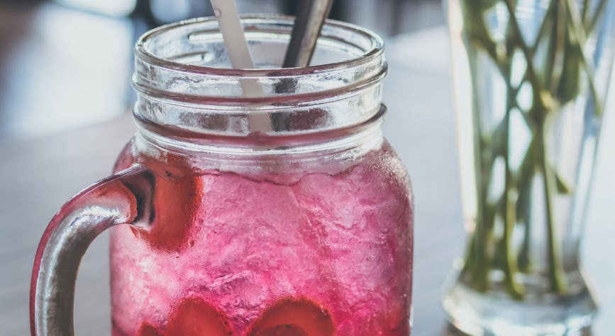 Smoothie and various fruit